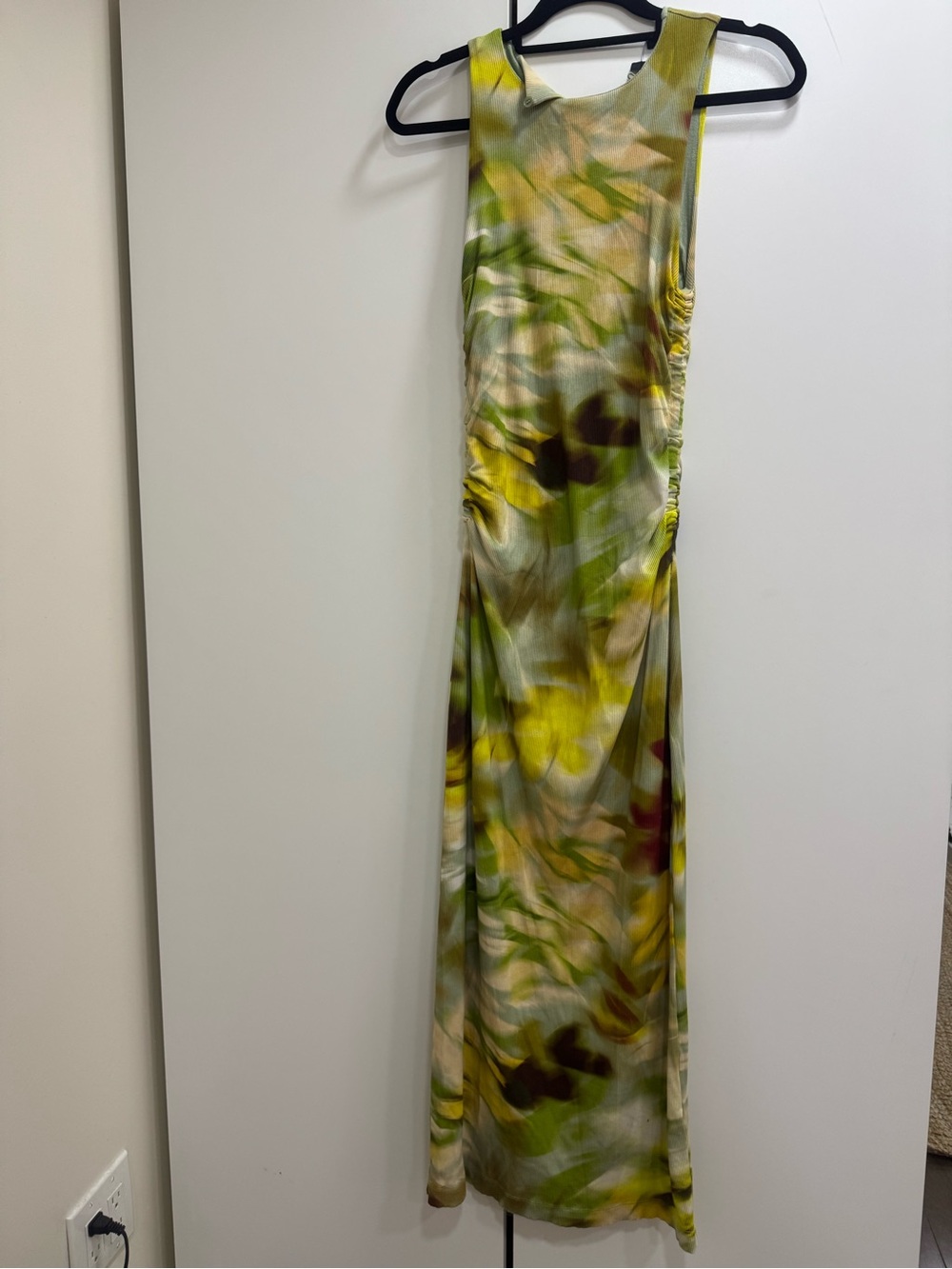 Saba Green and Yellow Watercolor Maxi Dress
